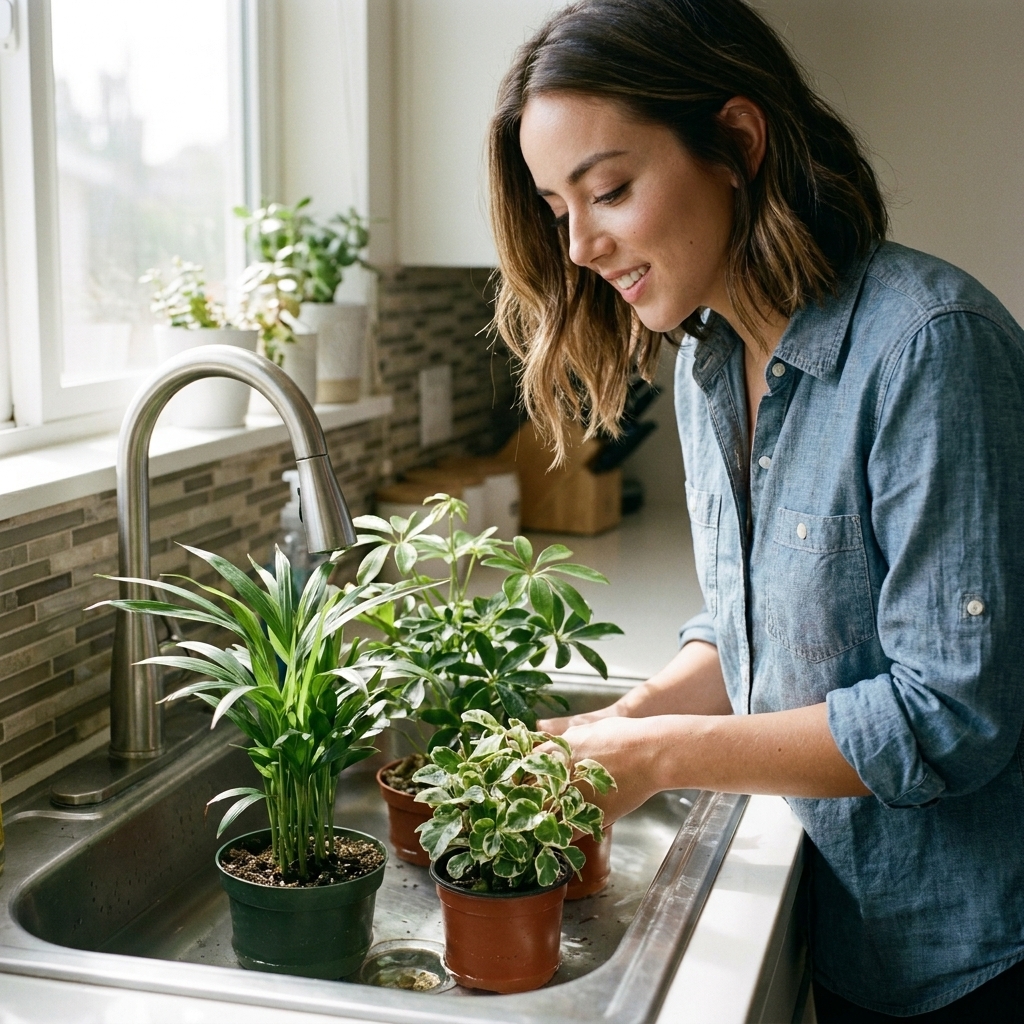 Bottom Watering vs. Top Watering for Houseplants